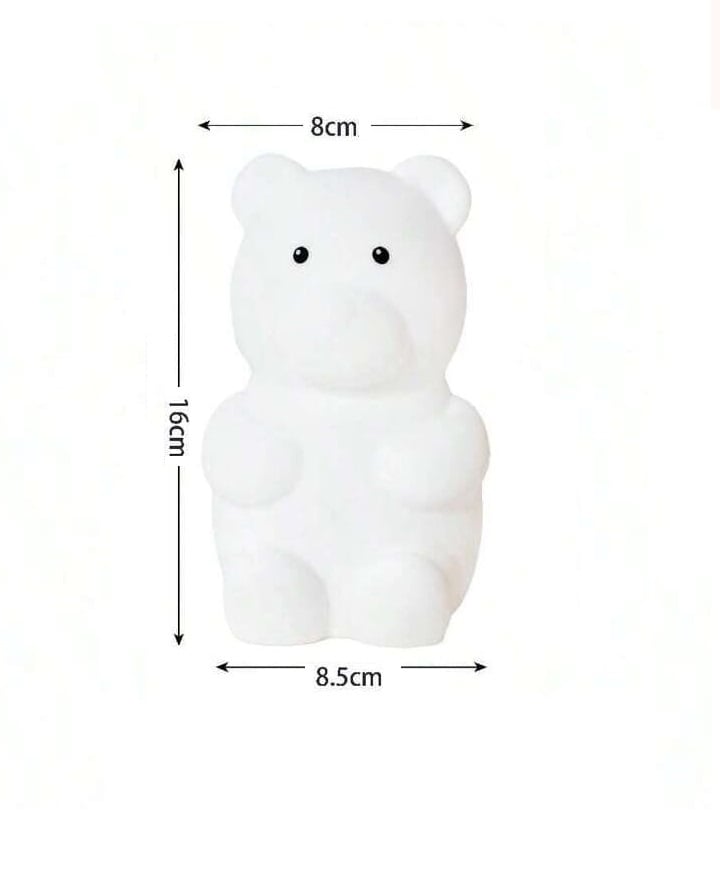 LÁMPARA DISEÑO OSO, ESPANTA CUCO DE SILICONA SUAVE -LED USB - 6