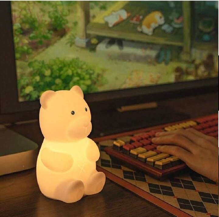 LÁMPARA DISEÑO OSO, ESPANTA CUCO DE SILICONA SUAVE -LED USB - 7