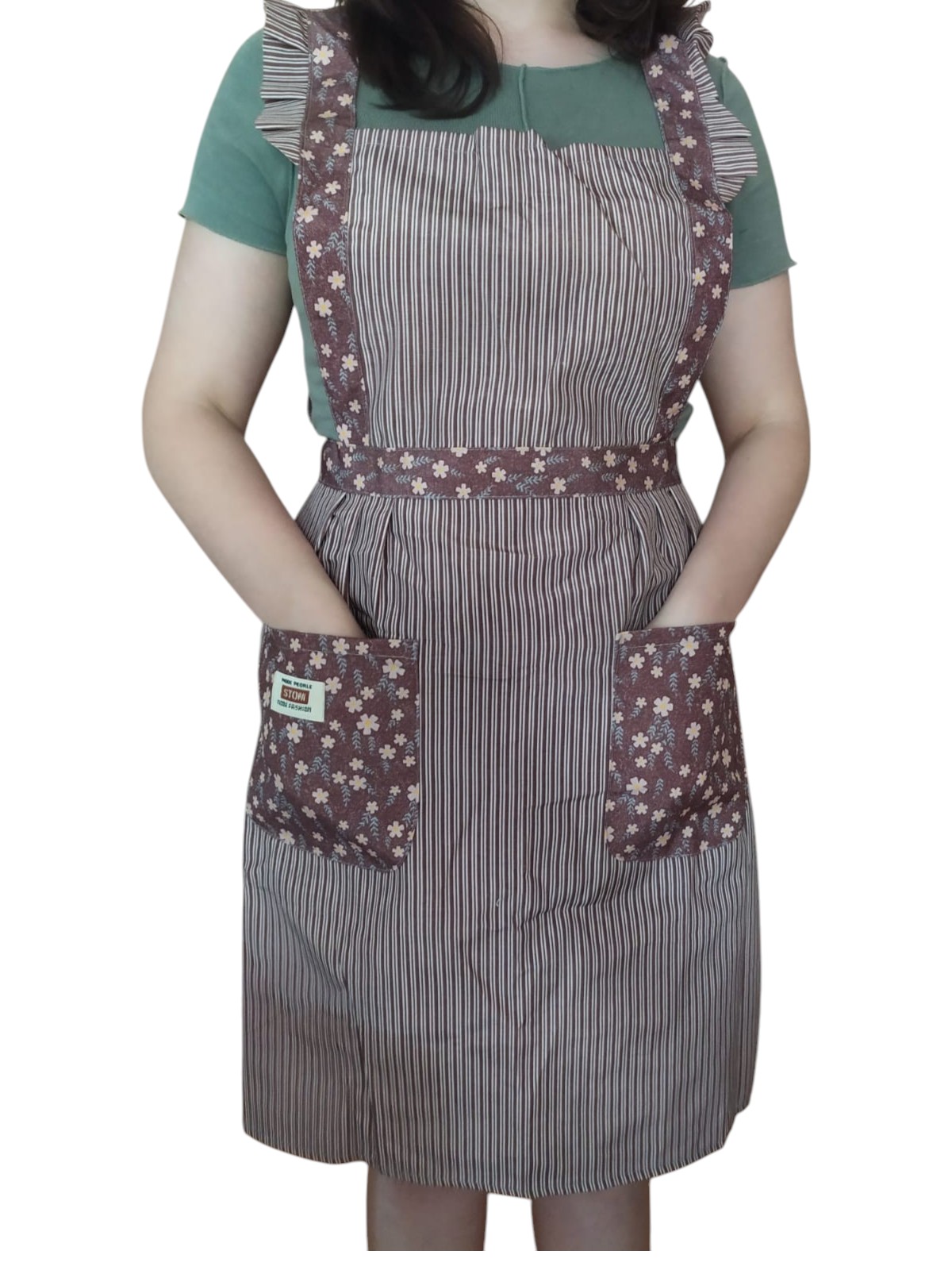 PECHERA, DELANTAL DE COCINA, PARA MUJER DISEÑO CLÁSICO - 1