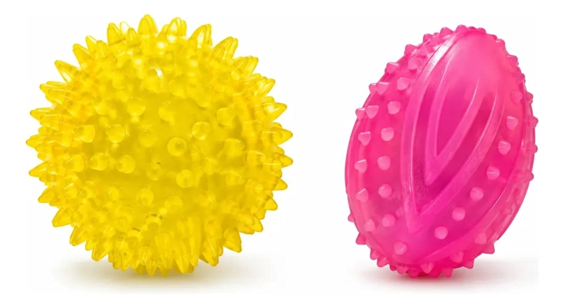 2 PELOTAS CON SONIDO Y LUZ LED PARA PERROS Y GATOS, MASCOTAS - 1
