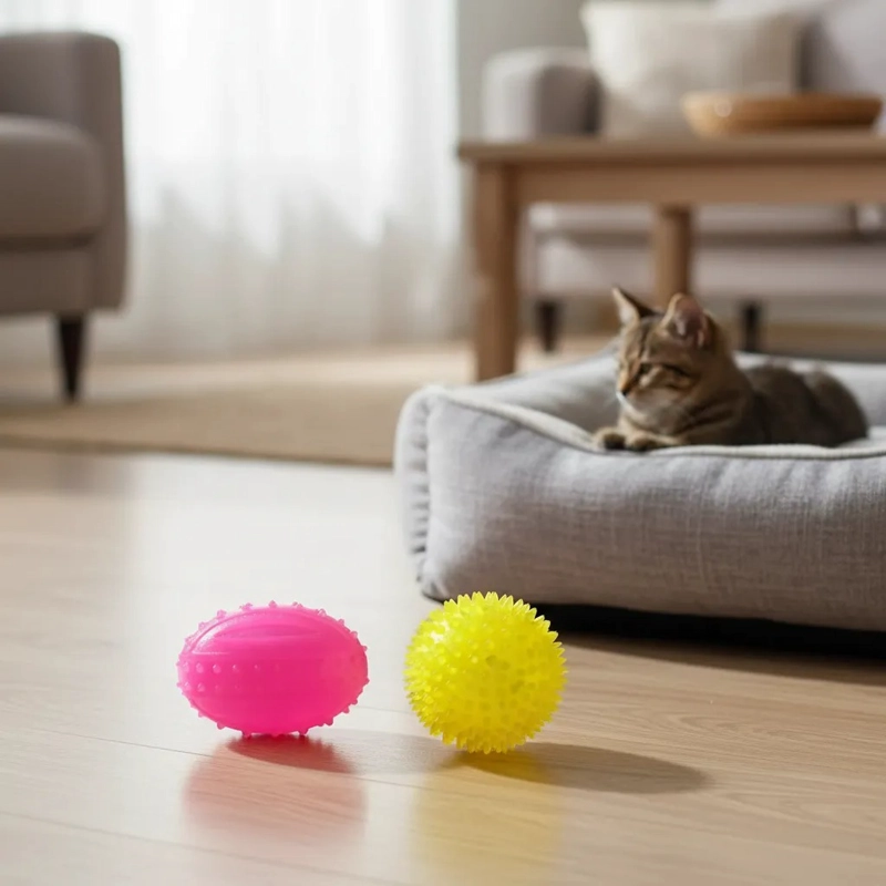 2 PELOTAS CON SONIDO Y LUZ LED PARA PERROS Y GATOS, MASCOTAS - 2