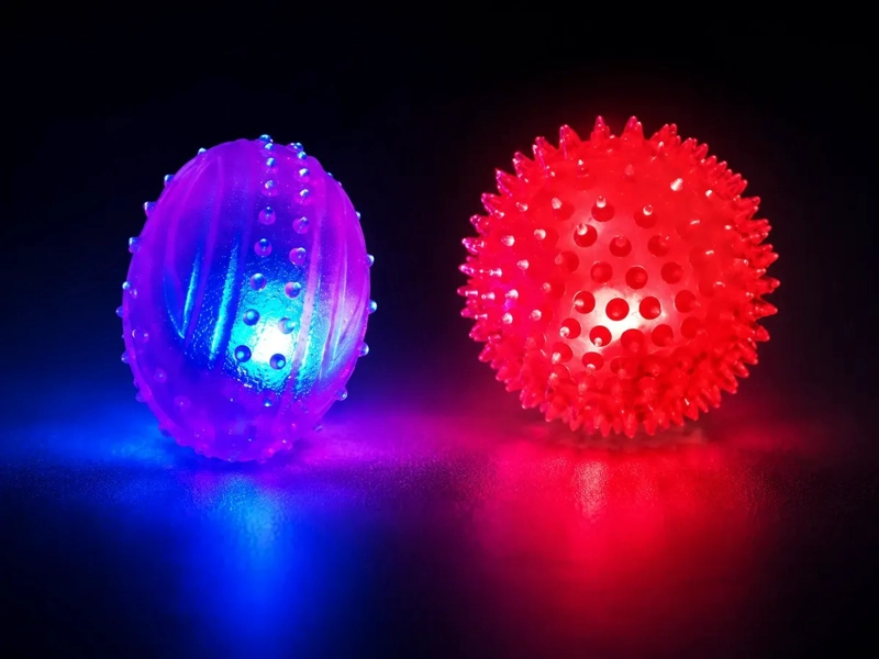 2 PELOTAS CON SONIDO Y LUZ LED PARA PERROS Y GATOS, MASCOTAS - 5