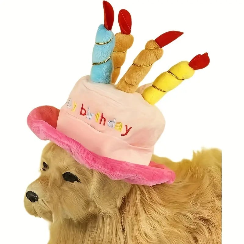GORRO DE CUMPLEAÑOS PARA GATOS, PERROS, MASCOTAS. - 1