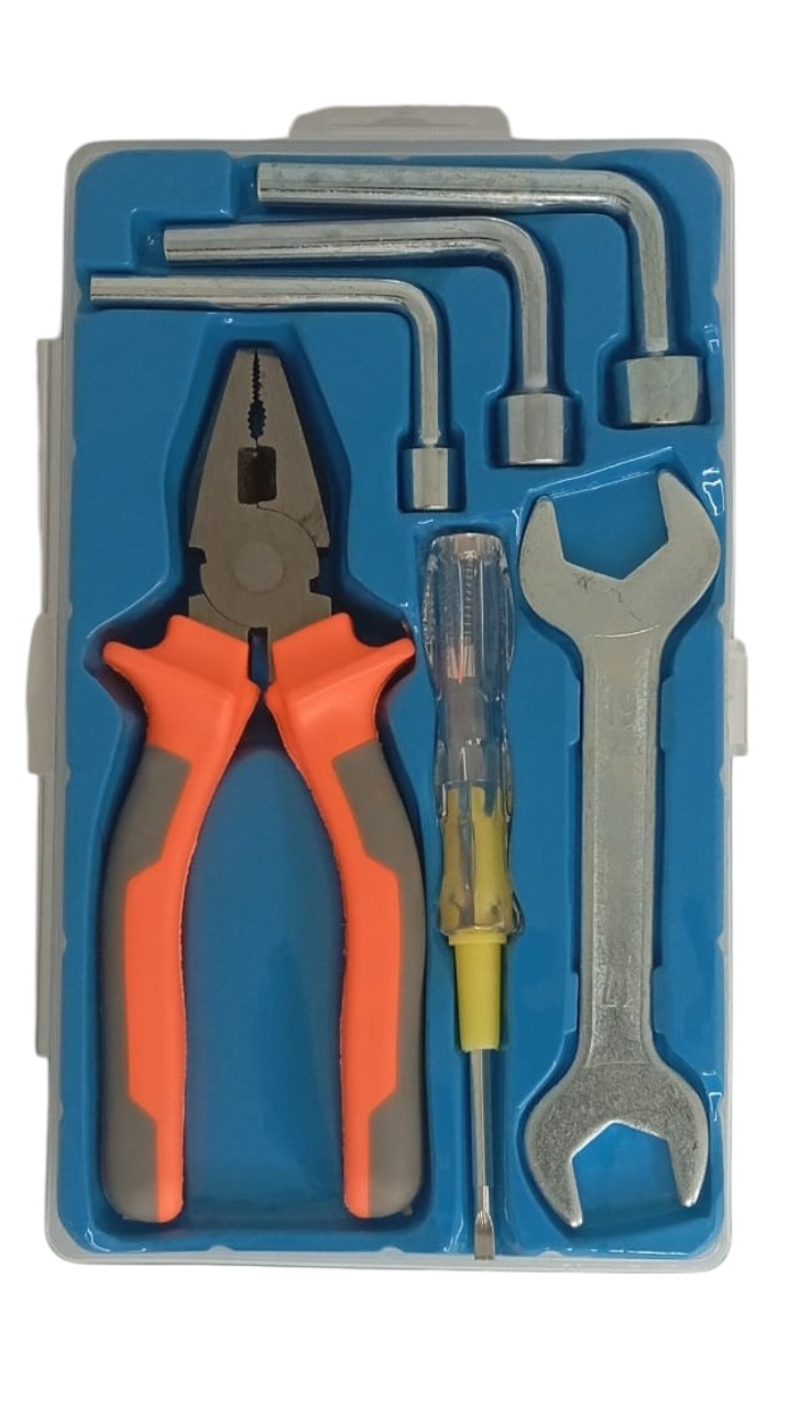 SET DE HERRAMIENTAS MANUALES DESTORNILLADOR ALICATE 6 PIEZAS - 1