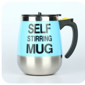 TAZÓN TAZA MUG CON REVOLVEDOR AUTOMÁTICO A PILAS CON TAPA - 2