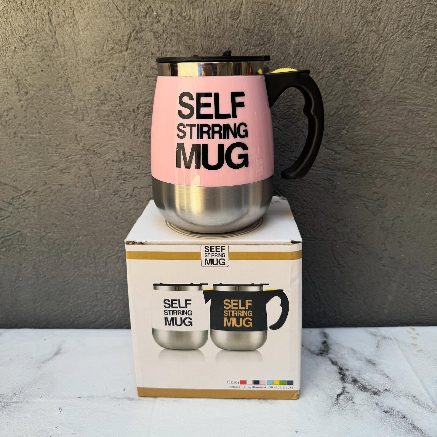 TAZÓN TAZA MUG CON REVOLVEDOR AUTOMÁTICO A PILAS CON TAPA - 5