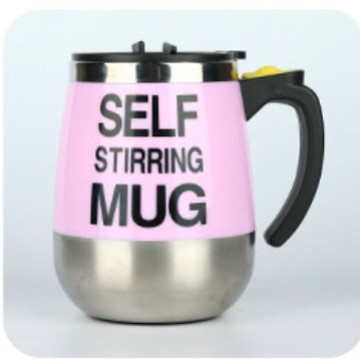 TAZÓN TAZA MUG CON REVOLVEDOR AUTOMÁTICO A PILAS CON TAPA - 6