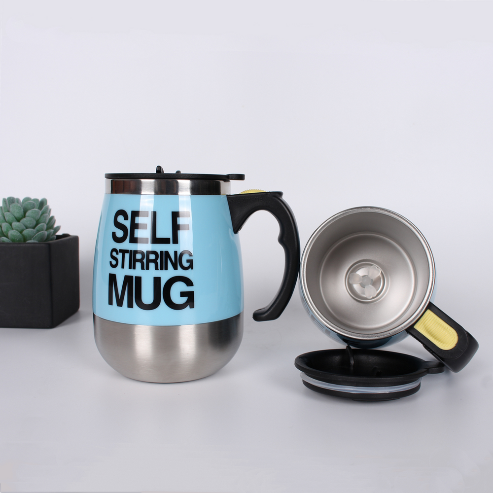 TAZÓN TAZA MUG CON REVOLVEDOR AUTOMÁTICO A PILAS CON TAPA - 7