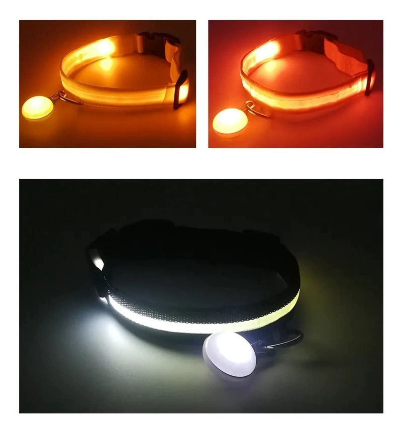 X3 LUZ LED PARA COLLAR DE MASCOTAS PASEOS NOCTURNO PERROS - 6