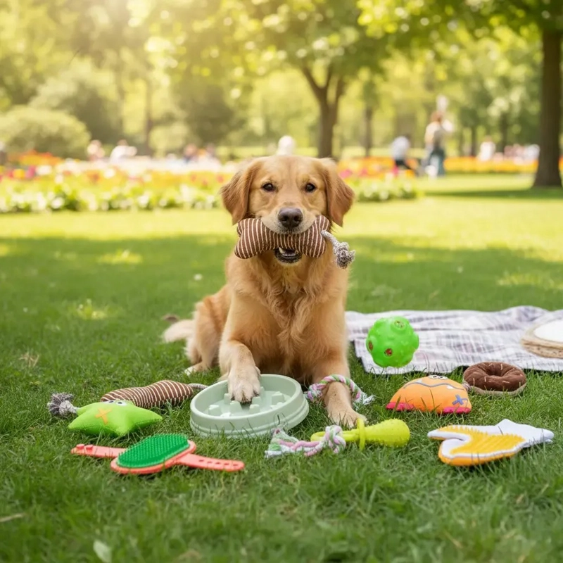 SET DE 10 JUGUETES PARA PERROS MASCOTAS ASEO JUEGOS - 2