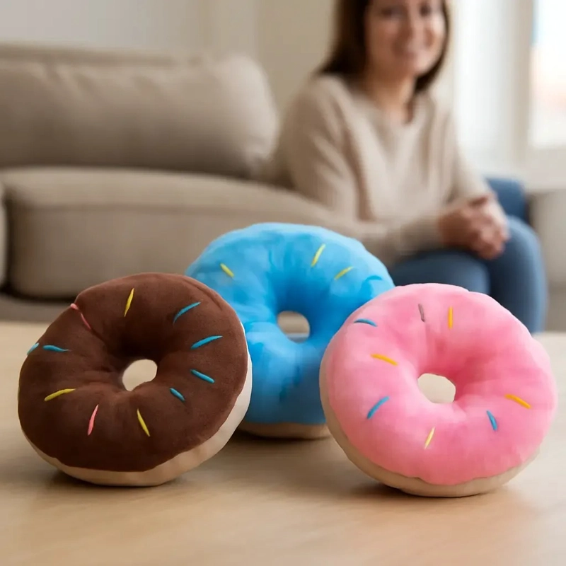 X3 PELUCHES PARA MASCOTAS PERRO GATO CON SONIDO DISEÑO DONAS - 2