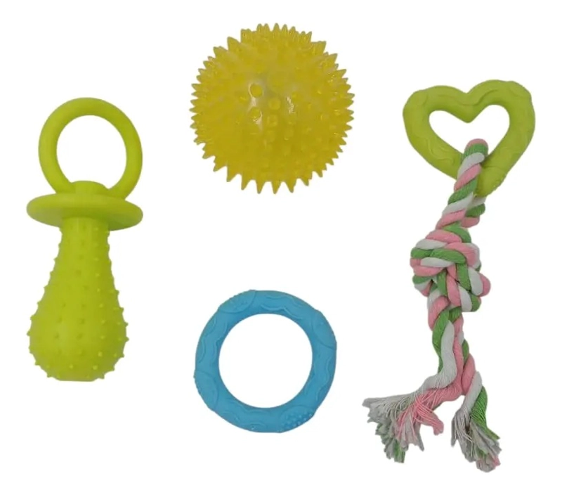 SET 15 JUGUETES PARA MASCOTAS PERROS PELOTA CEPILLOS Y MAS - 4