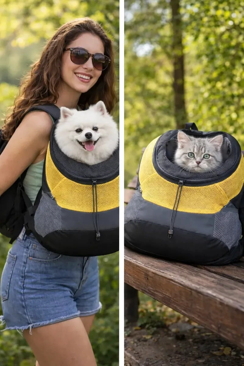 MOCHILA TRANSPORTADORA PARA MASCOTAS, PERROS, GATOS - 5