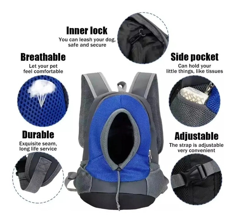 MOCHILA TRANSPORTADORA PARA MASCOTAS, PERROS, GATOS - 3