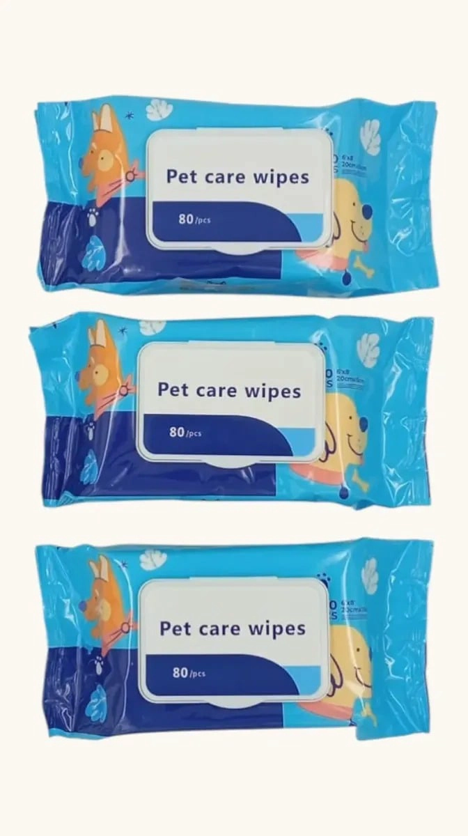 TOALLAS HUMEDAS X3 PARA CUIDAR A MASCOTAS PERROS GATOS 240 U - 1