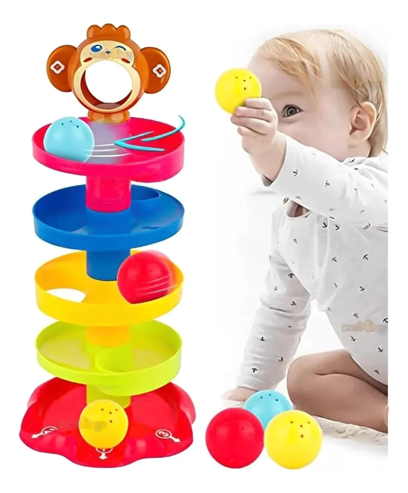 TORRE CASCADA PELOTAS SONAJERO DIDACTICO PARA BEBE S +18MESES - 1