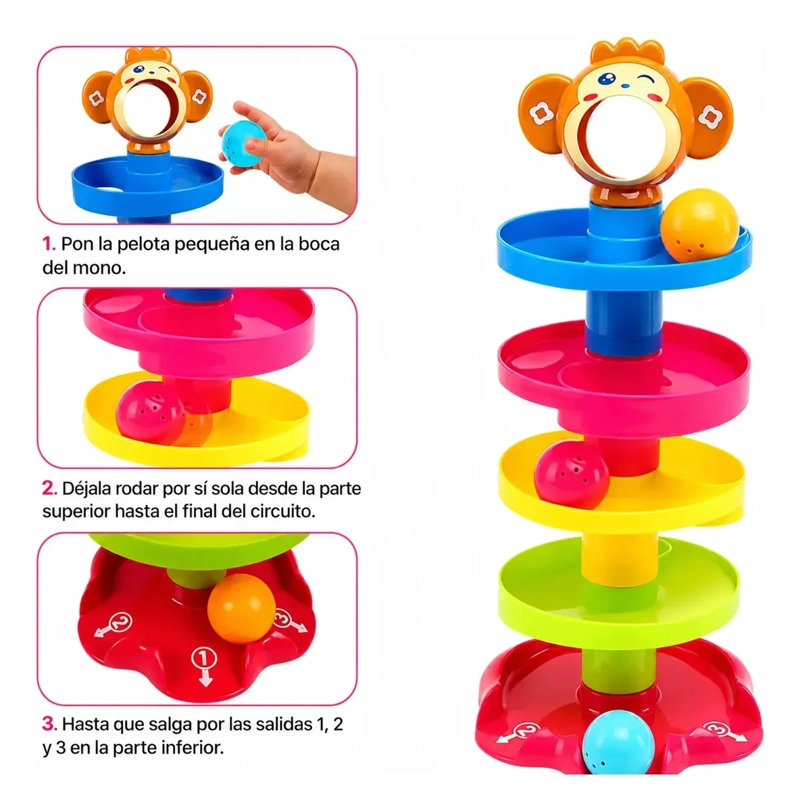 TORRE CASCADA PELOTAS SONAJERO DIDACTICO PARA BEBE S +18MESES - 7