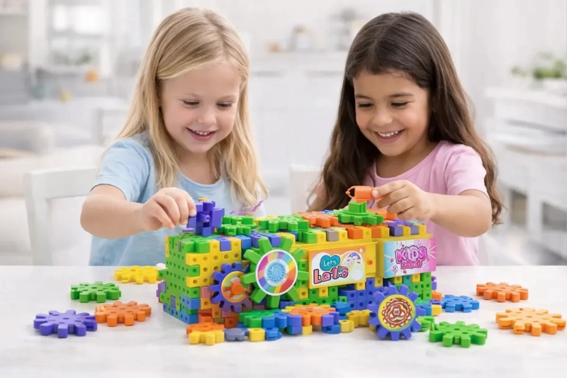 BLOQUES CONSTRUCCION ELE CTRICOS 80 PCS CON ENGRANAJES JUEGO - 8