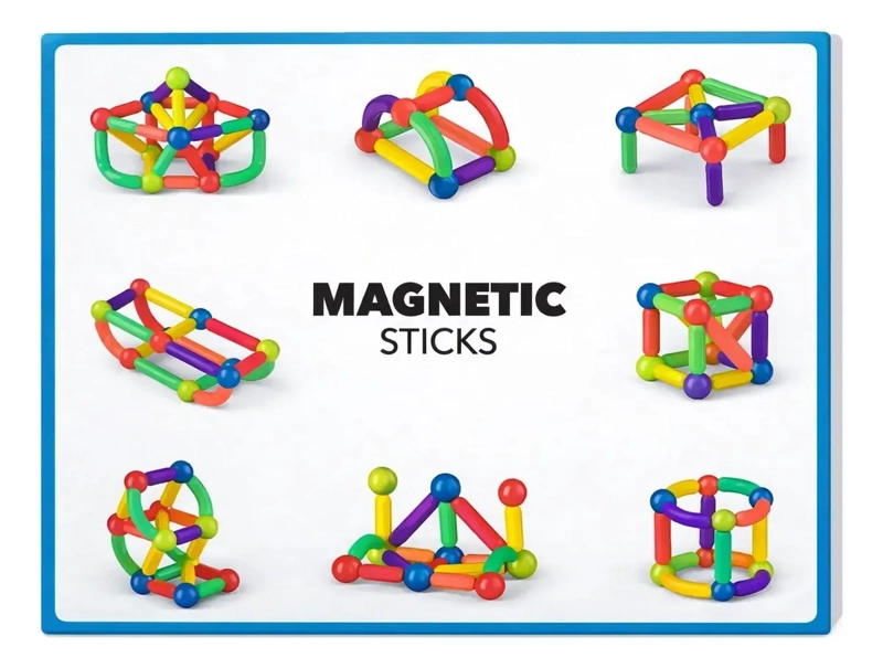 BLOQUES MAGNE TICOS 64 PIEZAS JUEGO EDUCATIVO CREATIVO NIÑOS - 1