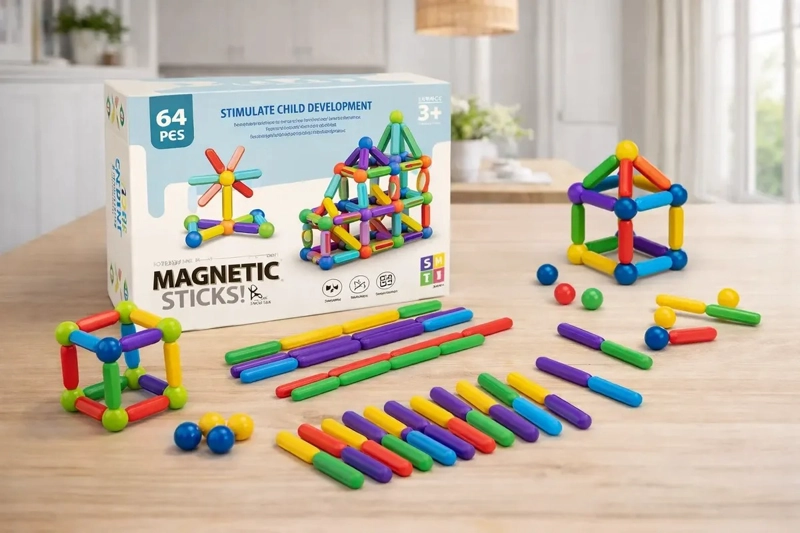 BLOQUES MAGNE TICOS 64 PIEZAS JUEGO EDUCATIVO CREATIVO NIÑOS - 2