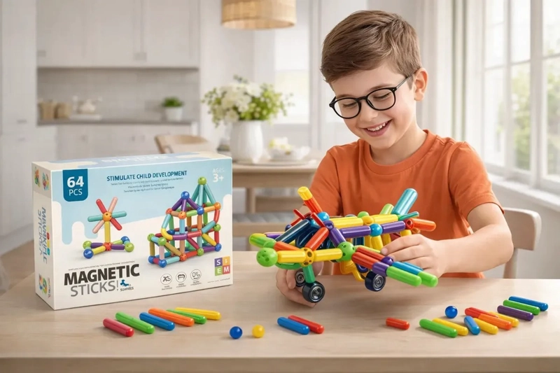 BLOQUES MAGNE TICOS 64 PIEZAS JUEGO EDUCATIVO CREATIVO NIÑOS - 5