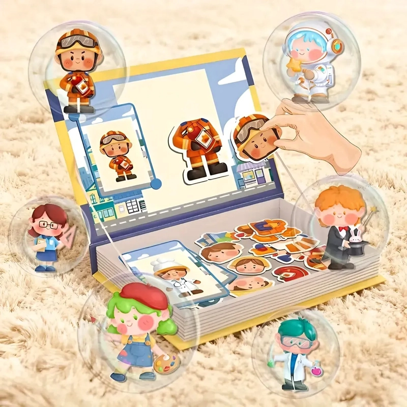 LIBRO MAGNE TICO PROFESIONES DIDACTICO INFANTIL 65PCS NIÑOS - 3