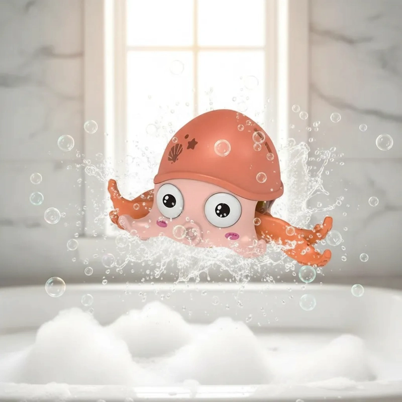 PULPO DE BAÑO PARA NIÑOS JUGUETE A CUERDA DIVERTIDO - 2