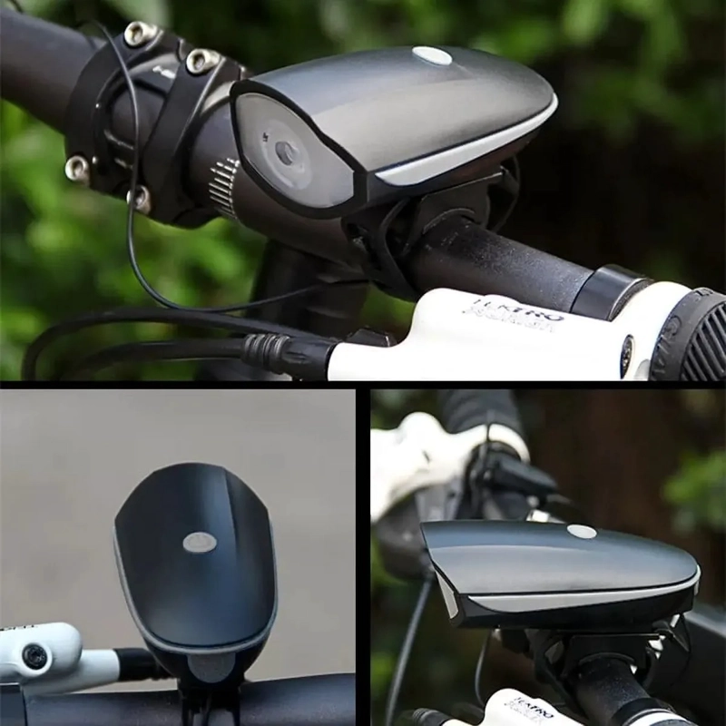 LUZ BICICLETA DELANTERA CON BOCINA INTEGRADA USB RECARGABLE - 4