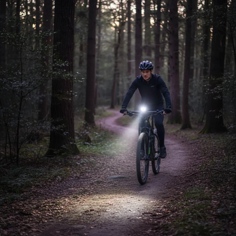 LUZ DELANTERA LED BICICLETA ALTA POTENCIA A PILAS CON BOCINA - 5