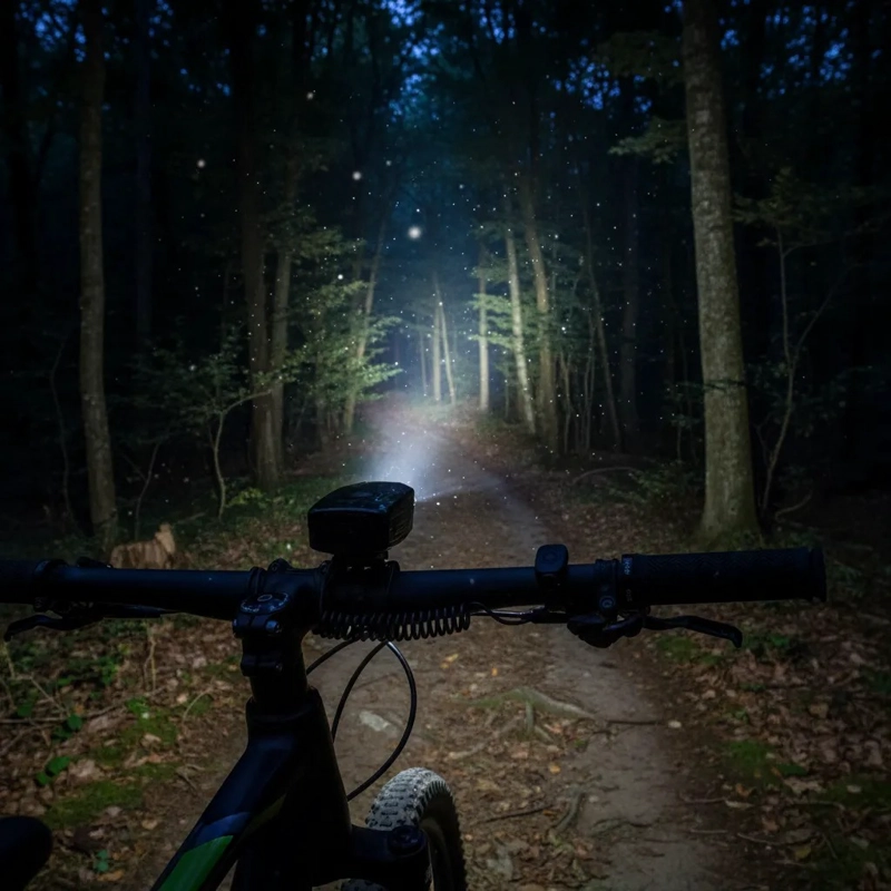 LUZ DELANTERA LED BICICLETA ALTA POTENCIA A PILAS CON BOCINA - 4