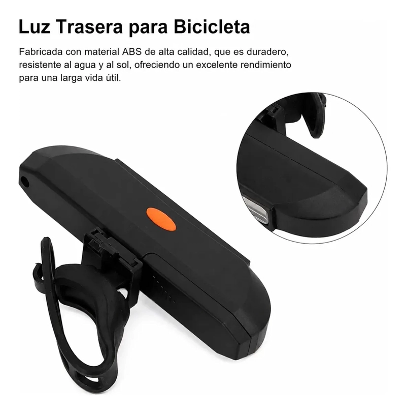 LUZ TRASERA BICICLETA LED IMPERMEABLE ALTA VISIBILIDAD MTB - 4