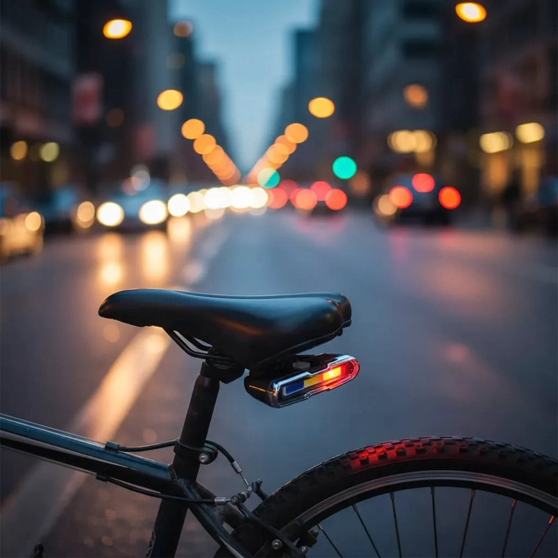 LUZ LED TRASERA PARA BICICLETAS RECARGABLE USB - 5