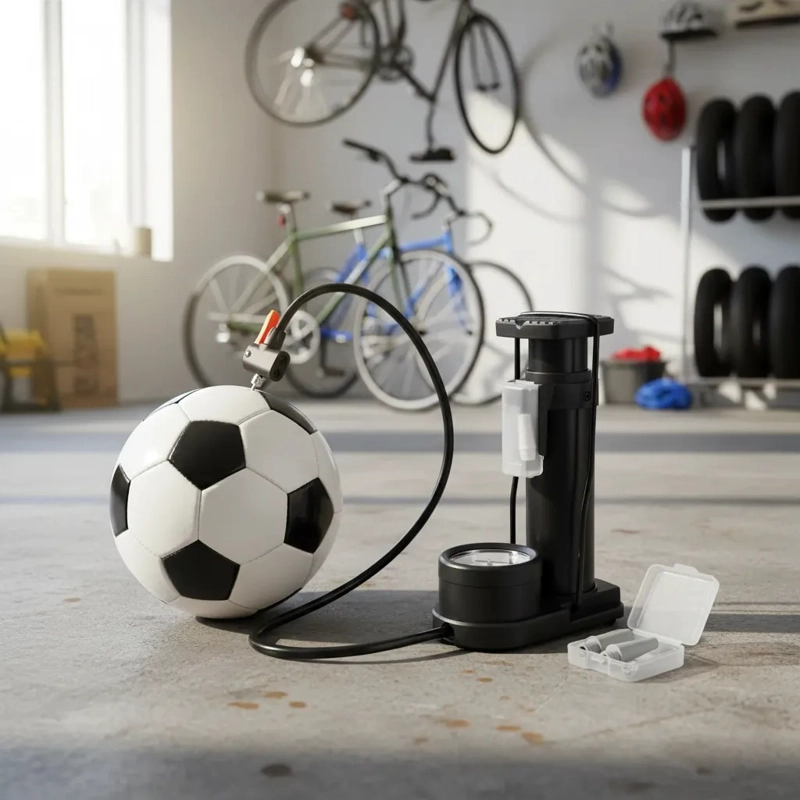 BOMBIN DE PIE PORTATIL CON MANOMETRO PARA BICICLETA PELOTAS - 5