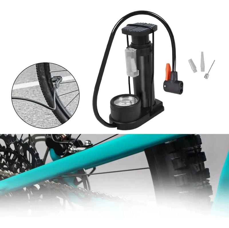 BOMBIN DE PIE PORTATIL CON MANOMETRO PARA BICICLETA PELOTAS - 6