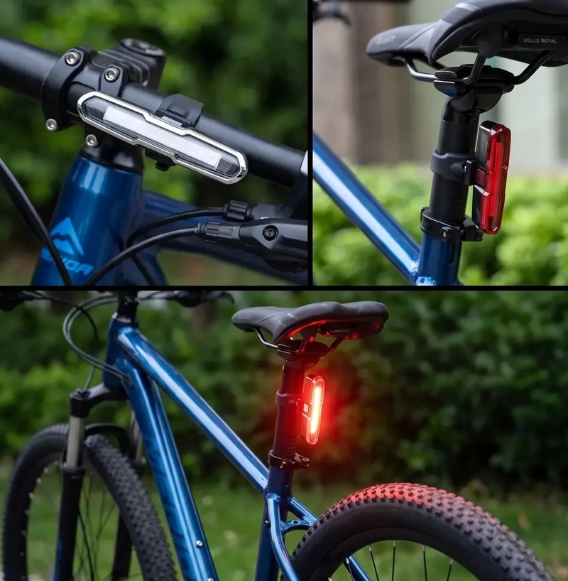 LUZ TRASERA BICICLETA LED RECARGABLE USB ALTA VISIBILIDAD NEGRO Y BLANCO NEGRO/BLANCO - 9
