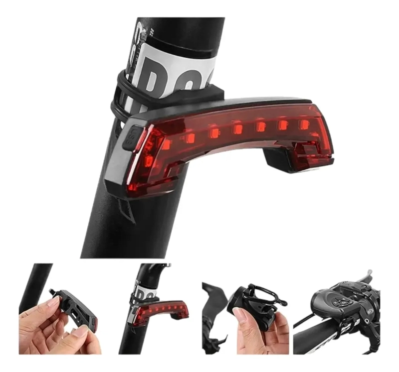 LUZ TRASERA BICICLETA LED CON CONTROL SEÑALIZADOR DE VIRAJE - 5