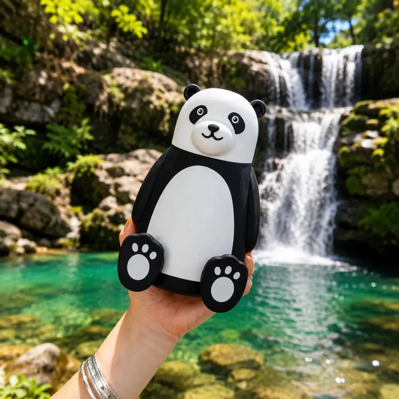 BOTELLA PANDA INFANTIL 320 ML TERMO AGUA DISEÑO KAWAII CUTE - 2