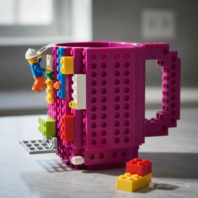TAZON LEGO ARMABLE CON PIEZAS PLEGABLES MUG CREATIVO 3D - 4