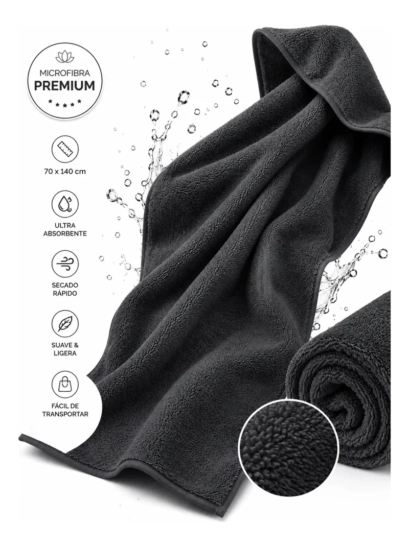 TOALLA MICROFIBRA BAÑOS ABSORBENTE 70X140 CM SECADO RAPIDO - 5