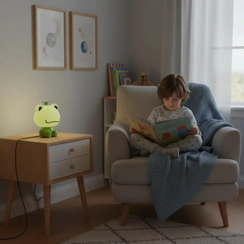 LAMPARA LED DECORATIVA NOCTURNA DISEÑO DE RANA PARA NIÑOS - 4