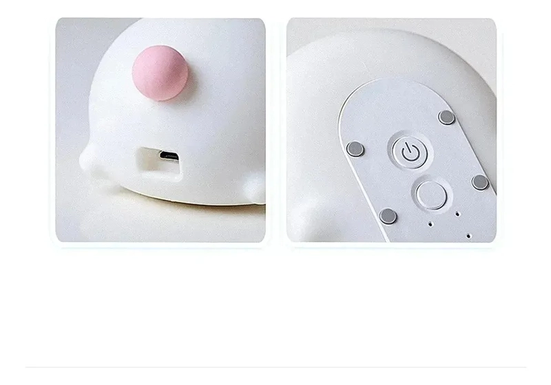 LAMPARA SILICONA CONEJO LED RECARGABLE USB 7 COLORES KAWAII BLANCO - 5