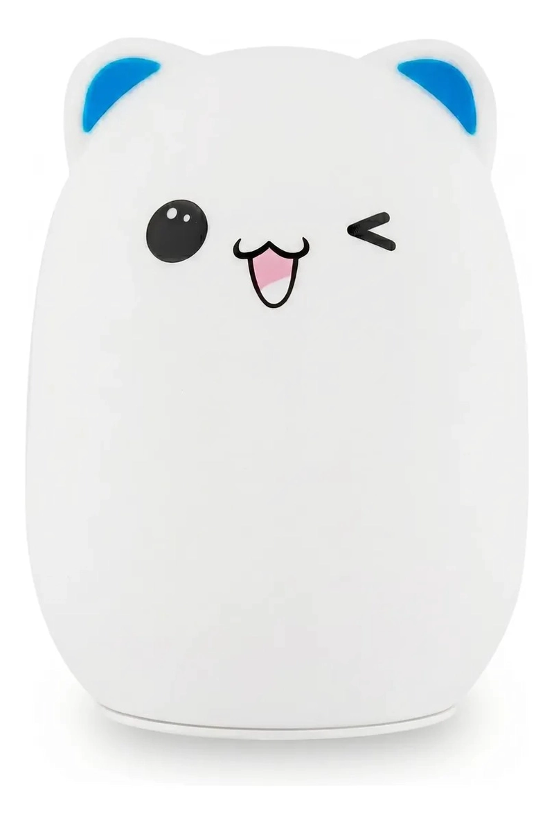LAMPARA SILICONA GATO LED RECARGABLE USB 7 COLORES KAWAII - 1