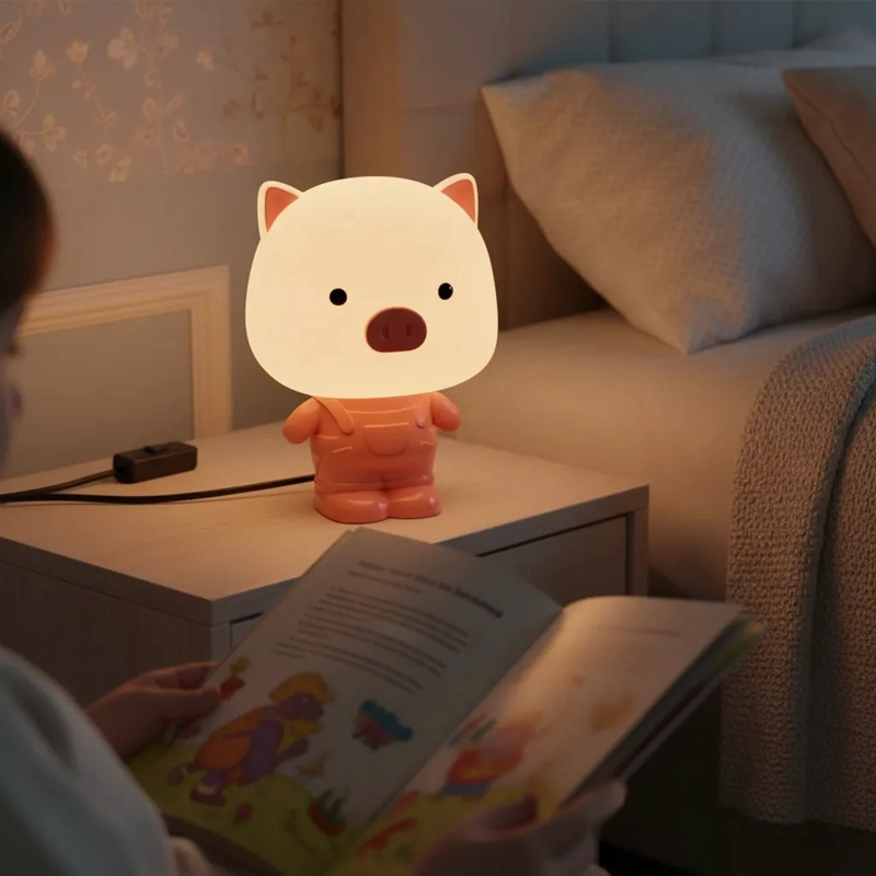 LAMPARA LED DECORATIVA NOCTURNA DISEÑO DE CERDITO PARA NIÑOS - 3