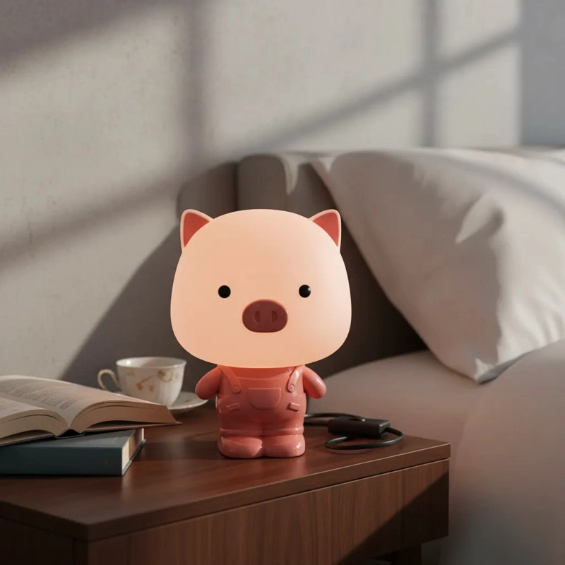 LAMPARA LED DECORATIVA NOCTURNA DISEÑO DE CERDITO PARA NIÑOS - 4