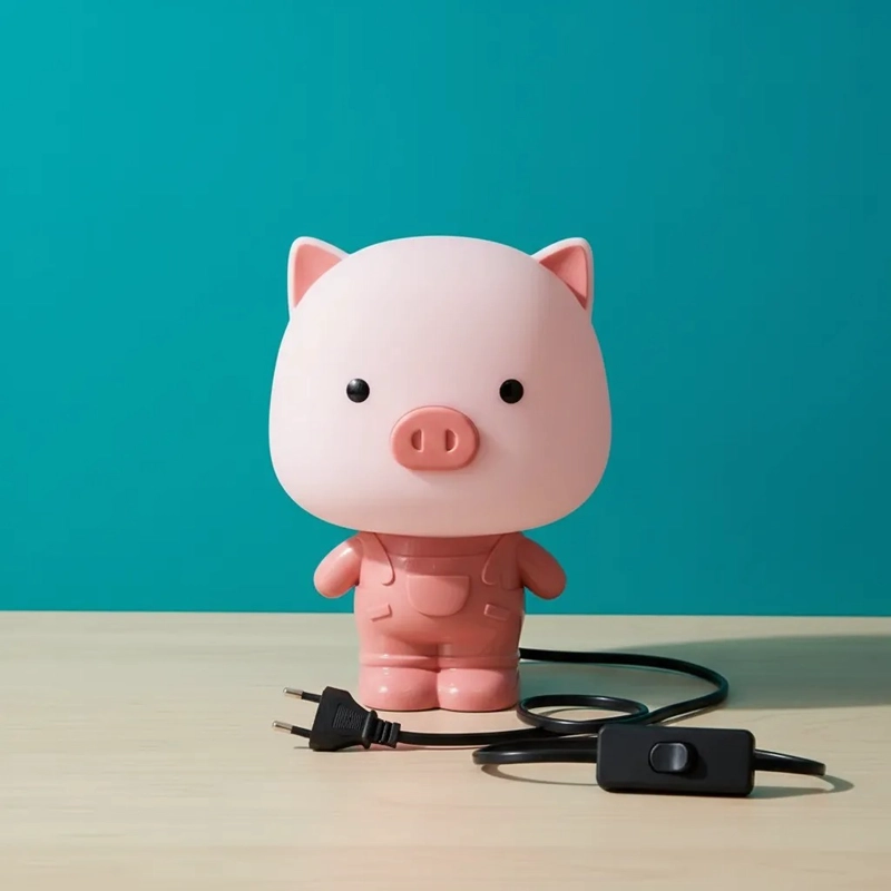 LAMPARA LED DECORATIVA NOCTURNA DISEÑO DE CERDITO PARA NIÑOS - 5