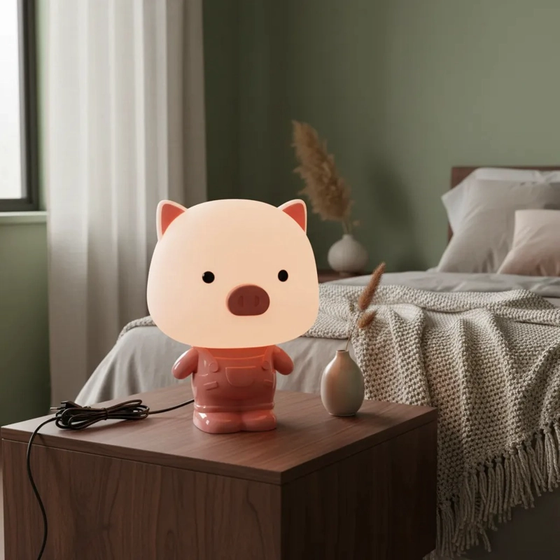 LAMPARA LED DECORATIVA NOCTURNA DISEÑO DE CERDITO PARA NIÑOS - 6