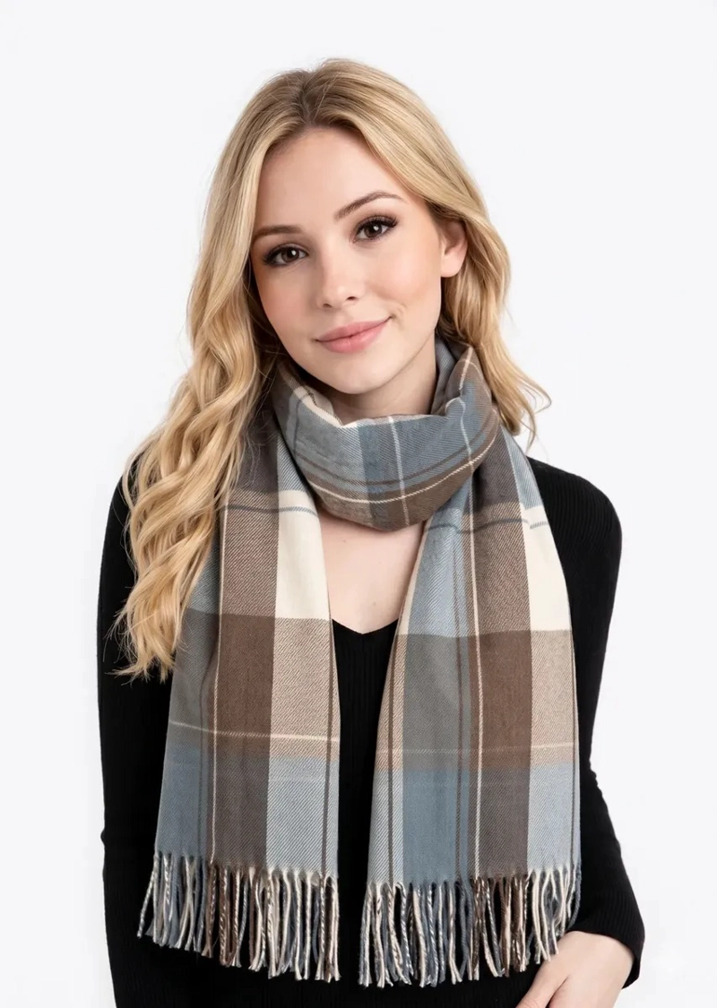 BUFANDA UNISEX DISEÑOS DE CUADROS SUAVE OTONO INVIERNO - 1