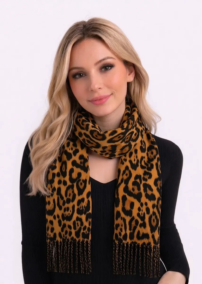 BUFANDA PASHMINA MUJER ANIMAL PRINT LEOPARDO SUAVE ELEGANTE - 1