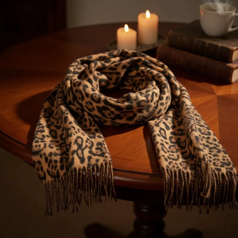 BUFANDA PASHMINA MUJER ANIMAL PRINT LEOPARDO SUAVE ELEGANTE - 4