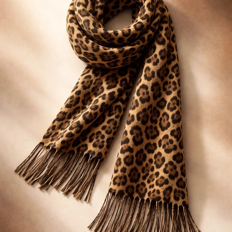 BUFANDA PASHMINA MUJER ANIMAL PRINT LEOPARDO SUAVE ELEGANTE - 6